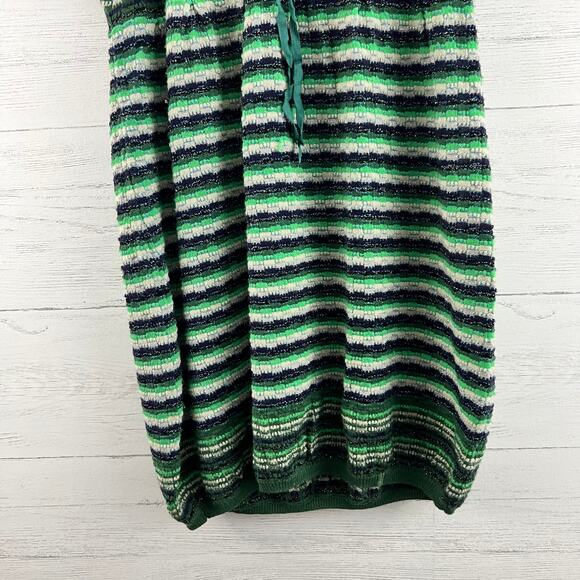 Free People Green Striped Knit Short Sleeve Dress Size XS - Picture 4 of 6
